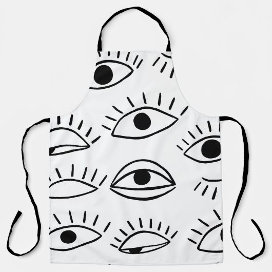 Doodle-Auge, kreatives, nahtloses Muster. Schürze (Vorderseite)