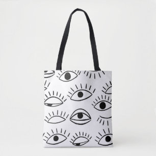 Doodle-Auge, kreatives, nahtloses Muster. Tasche