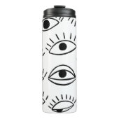 Doodle-Auge, kreatives, nahtloses Muster. Thermosbecher (Vorderseite)