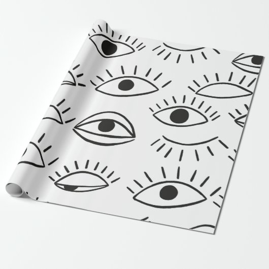 Doodle-Auge, nahtloses Muster. Geschenkpapier (Ungerollt)
