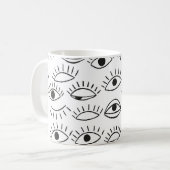 Doodle-Auge, nahtloses Muster. Kaffeetasse (Vorderseite Links)
