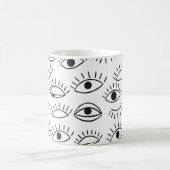Doodle-Auge, nahtloses Muster. Kaffeetasse (Mittel)
