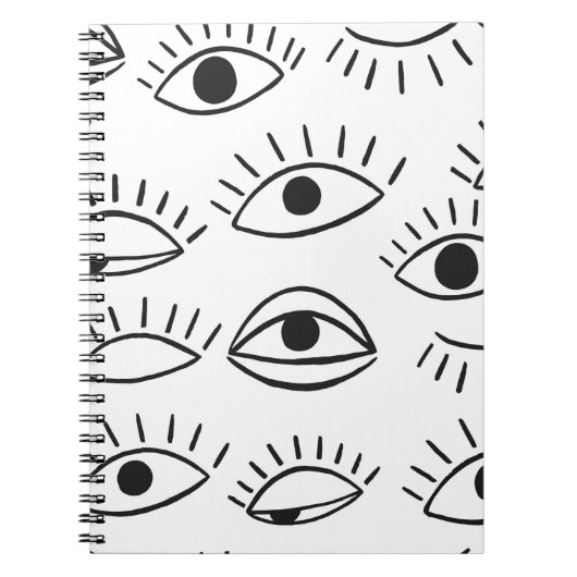 Doodle-Auge, nahtloses Muster. Notizblock (Vorderseite)