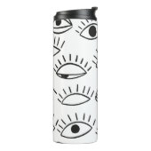 Doodle-Auge, nahtloses Muster. Thermosbecher (Nach links gedreht)