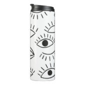 Doodle-Auge, nahtloses Muster. Thermosbecher (Nach rechts gedreht)