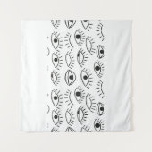 Doodle-Auge, nahtloses Muster. Wandteppich (Vorderseite (Horizontal))