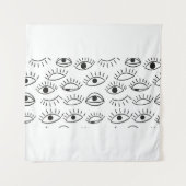 Doodle-Auge, nahtloses Muster. Wandteppich (Vorderseite)