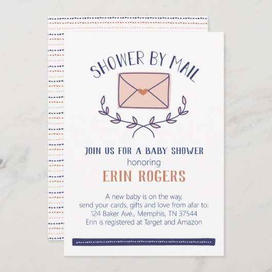 Doodle Baby Shower by Mail Einladung (Vorne/Hinten)