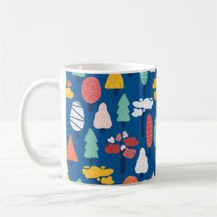 Doodle Bäume nahtlos Vintage Kindermuster. Wieder Kaffeetasse