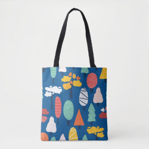 Doodle Bäume nahtlos Vintage Kindermuster. Wieder Tasche
