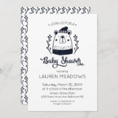 Doodle Bear Winter Baby Dusche Einladung (Vorne/Hinten)