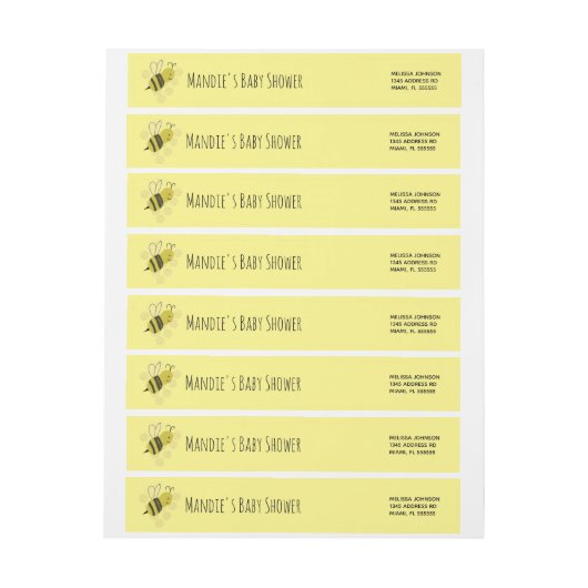 Doodle Bee Baby Dusche gelb (Bogen)