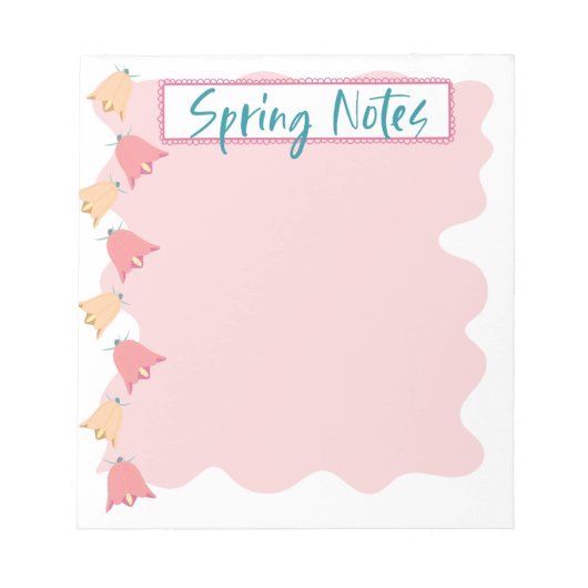 Doodle Bell-Blume Frühjahrshinweise Notepad Notizblock (Vorderseite)