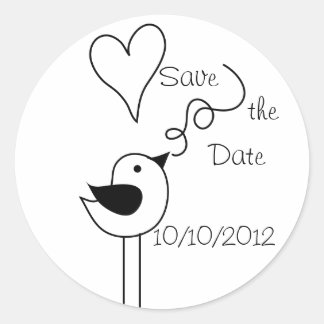 Doodle Bird-Save the Date Stickers