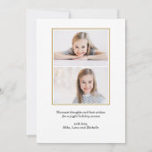 Doodle Black Gold White Pines Weihnachtsfest Foto Einladung (Rückseite)