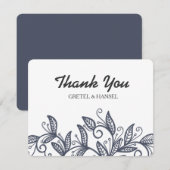 doodle Blätter Dankeskarte (Vorne/Hinten)