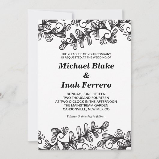 doodle Blätter Einladung (Vorderseite)