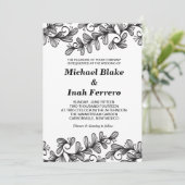 doodle Blätter Einladung (Stehend Vorderseite)