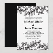 doodle Blätter Einladung (Vorne/Hinten)