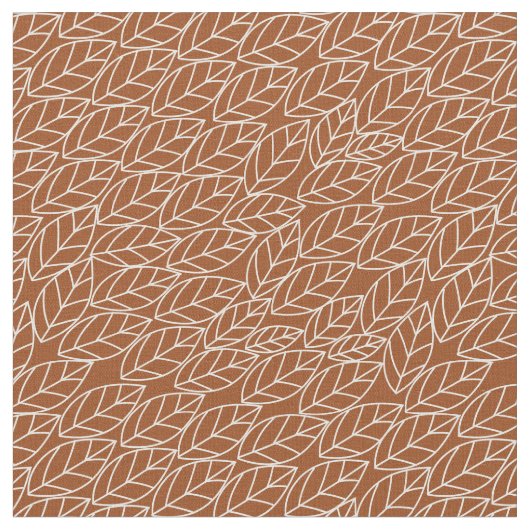 Doodle Blätter Rost und Hellgrau (fast weiß) Stoff (Nahaufnahme)