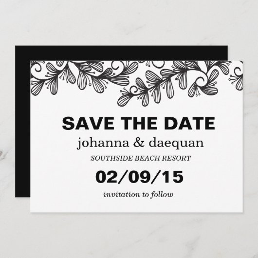Doodle-Blätter Save The Date (Vorne/Hinten)
