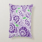 Doodle-Blätter und abstrakte Schneckenschnecken Dekokissen (Rückseite(Vertikal))