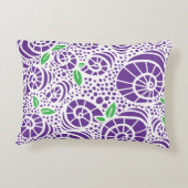 Doodle-Blätter und abstrakte Schneckenschnecken Dekokissen (Rückseite)