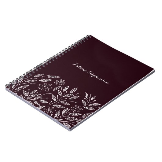 doodle Blätter und Blume Notizblock (Linke Seite)