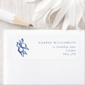 Doodle Blaue Zitronen Hochzeit Rücksendeadresse (Insitu)