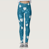 Doodle Blue Hearts Leggings (Vorderseite)