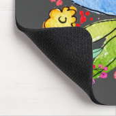 Doodle-Blume auf der grauen Maus Mousepad (Ecke)
