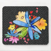 Doodle-Blume auf Polka Dot Mouse Pad Mousepad (Vorne)