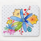 Doodle-Blume auf Polka Dot Mouse Pad Mousepad (Vorne)