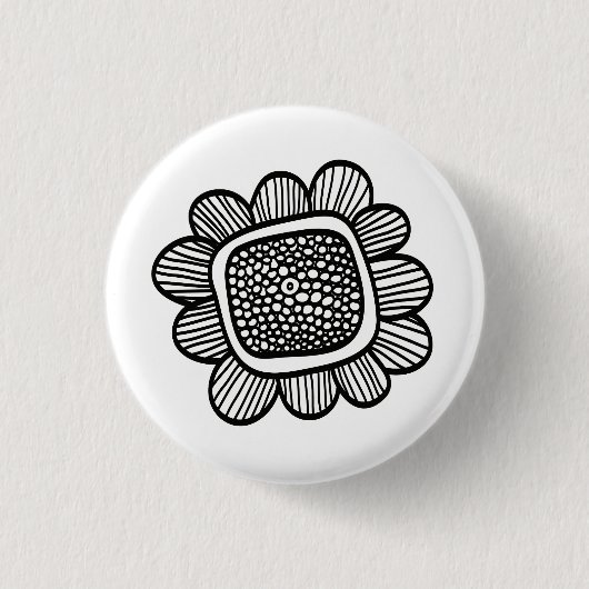 Doodle-Blume Button (Vorderseite)