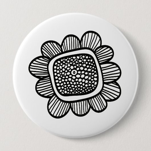 Doodle-Blume Button (Vorderseite)