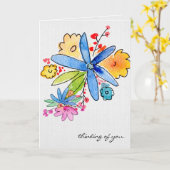 Doodle-Blume denken an dich Karte (Gelbe Blume)