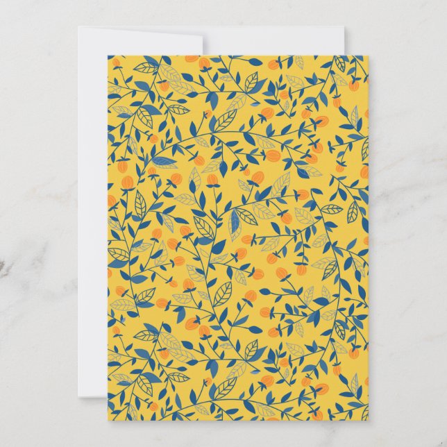 Doodle-Blume in blau und gelb (Vorderseite)