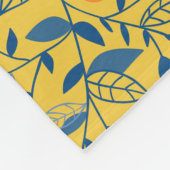 Doodle-Blume in blau und gelb Fleecedecke (Ecke)