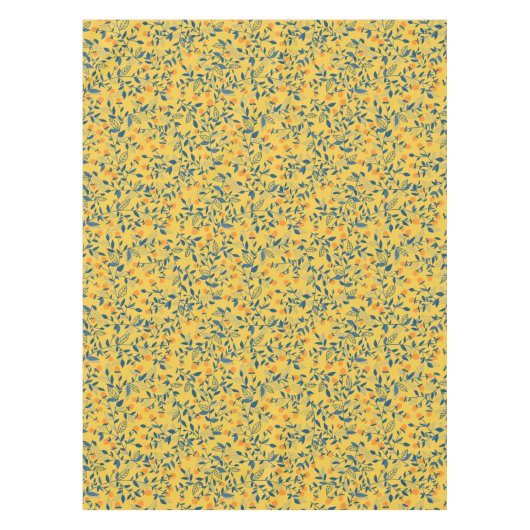 Doodle-Blume in blau und gelb Tischdecke (Vorderseite)