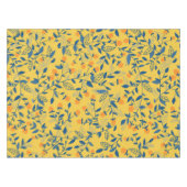 Doodle-Blume in blau und gelb Tischdecke (Vorderseite (Horizontal))