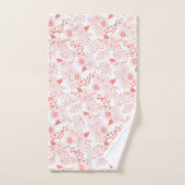 Doodle-Blume in lebenden Korallen Badhandtuch Set (Handtuch)