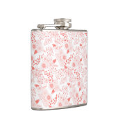 Doodle-Blume in lebenden Korallen Flachmann (Rechts)