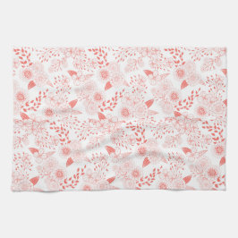 Doodle-Blume in lebenden Korallen Geschirrtuch