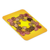 Doodle-Blume in Peach, Orange und Gold Magnet (Rechte Seite)