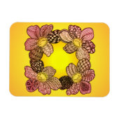 Doodle-Blume in Peach, Orange und Gold Magnet (Horizontal)