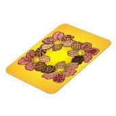 Doodle-Blume in Peach, Orange und Gold Magnet (Linke Seite)