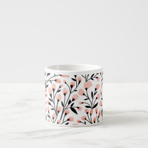 Doodle-Blume: Korallenblume Nahtlos. Espressotasse