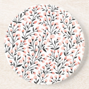 Doodle-Blume: Korallenblume Nahtlos. Getränkeuntersetzer