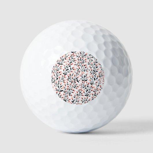 Doodle-Blume: Korallenblume Nahtlos. Golfball (Vorderseite)