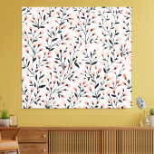 Doodle-Blume: Korallenblume Nahtlos. Leinwanddruck (Insitu (Wohnzimmer))